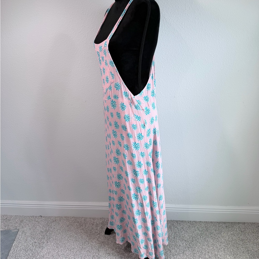 Tori Praver Swimwear Pink Floral Maxi Cover Up Dress Size 3 Boho Beach - Picture 8 of 10